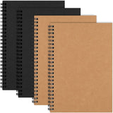 Eoout 4 Pack Spiral Notebook Soft Cover Notebook With 80 Sheets Ruled Paper, For Office, School, Office, A5, 5 X 8 Inches (Brown