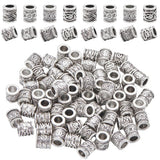 SOFPLATE 1 Box 100Pcs Silver Large Hole Bead Alloy Tube Spacer Beads Bulk Tibetan Retro Metal Spacers Round Column Loose Charm B