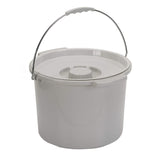 Drive Medical Commode Pail with Lid 12 Quart Gray, 2.38 Pound