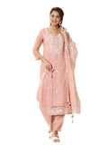 Libas Women'S Organza Kurta Sets (99411_Peach_L)
