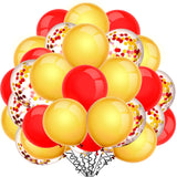 TecUnite 80 Pcs Red and Yellow Confetti Balloons 12 Inch for Wedding Event Party Arch Balloons Baby Shower Birthday Party Decora