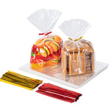 Aegero 200 Pcs 5x7 Cellophane Treat Bags with 200 Twist Ties