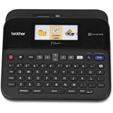Brother PTouch Label Maker, PCConnectable Labeler, PTD600, Color Display, HighResolution PC Printing, Black, Black/Gray