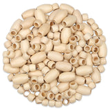 ZHIYUXI 135PCS Large Hole Wooden Beads for Hair Braids, Mixed Size Wood Bead 30x20mm & 15x10mm, Natural Rustic Macrame Beads for