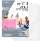 Phinus 72 Sheets Translucent Vellum Paper 8.5 x 11, Printable Vellum Jackets Vellum Paper for Invitations, Tracing Paper for Dra