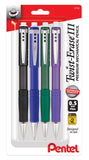 Pentel Twist Erase III Premium Mechanical Pencil 0.5mm 4 pack Assorted Barrels (1 each Black, Blue, Green, Violet)