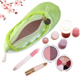 PWQEIONC Ballet Dance Shoe Small Cosmetic Bag, Small Cosmetic Bag for Purse, Portable Cute Travel Makeup Pouches, Pink Mesh Make