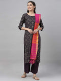 Gosriki Women'S Cotton Kurta Palazzos And Dupatta (Client-Navy Blue_Xl-Go_Dark X-Large),Dark Blue,,B092D2MQC6