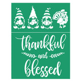 JAJADO Self-Adhesive Silk Screen Stencil Thankful and Blessed Mesh Stencil Reusable Silk Screen Printing Stencil Gnome Wood Sign