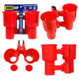 ROBOCUP, (Red), Best Cup Holder for Drinks, Fishing Rod/Pole, Boat, Beach Chair, Golf Cart, Wheelchair, Walker, Drum Sticks, Mic