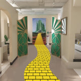 Preboun Yellow Brick Floor Runner for Wizard Party Decorations 47 x 118 Inches Long Yellow Brick Stone Wall Backdrop Tablecloth