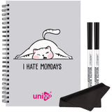Unigo Spiral Reusable Notebook With 2 Erasable Marker & 1 Microfibre Cloth, (A521Cm X 14.8Cm, Unruled, 40 Pages)