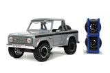 Jada Toys Just Trucks 1:24 1973 Ford Bronco Diecast Car Grey, Toys for Kids and Adults