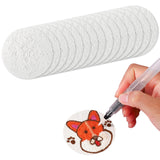 15pcs Magic Foam Texture Paper, 3.15x3.15in Round 3D Foam Texture Paper White Cellulose Cards Magic Blank Canvas Sponge Puffy Pa