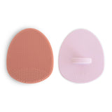 mushie Baby Bath Cradle Cap Brush | Soft Silicone Bristles for Dry Skin, Eczema, & Cradle Cap Treatment | 2-Pack (Rose/Soft Lila