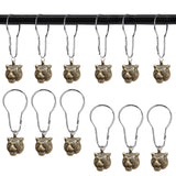 12 PCS Tiger Shower Curtain Hooks Animal Shower Curtain Hook Rust Proof Metal Stainless Steel Curtain Ring for Wild Beasts in Th