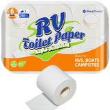 SheeChung RV Toilet Paper - 6 Rolls, Rapid Dissolve, Septic Safe, Travel Toilet Tissue for RVs, Boats, Marine, Camper Accessorie