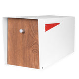 Ilyapa Modern Mailbox with Modern Design Post Mount Metal Mailboxes for Outside White Exterior Heavy Duty Mail Box Powder