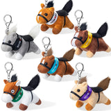 Wiwiqing 6 Piece Kentucky Horse Stuffed Keychain Derby Party Souvenir Run for the Roses Plush Gifts Derby Horse Plush Toy Women