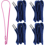Drawstring Cords Replacement Drawstrings with Easy Threader for Sweatpants Shorts Pants Jackets Coats (Navy Blue)