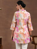 Libas Women'S Silk Blend Printed Straight Kurti (37214R_Pink Pink M