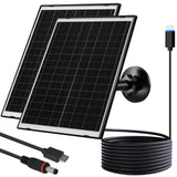 Zivif 10W USB-C Solar Charger with Glass Panel, USB Solar Panel for Security Cameras, with DC 5.5x2.1mm & Micro USB Port, IP66 W