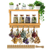 AO LI GEI Herb Drying Rack Hanging 3 Tier Flower Drying with 12PCS Brown Gift Tags and 26ft Natural Jute Twine herb Dryer,Saving