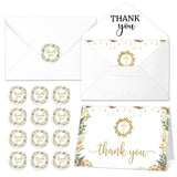 Fumete 50 Set Religious Thank You Cards with Envelopes and Stickers Cross Design Christian Greeting Cards Bulk for Baby Shower,