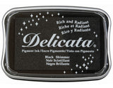 Tsukineko Delicata Black Shimmer Metallic Pigment Inkpad, Original Version