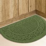 SASTYBALE Half Circle Kitchen Rugs 18x30 Inch,Non Skid Washable Kitchen Mats for Floor is Made of 100% Polypropylene,Green