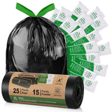 Camping Toilet Bags Poo Gel Set, 25 Count Portable Toilet Bags with 15 Count Camping Toilet Gel, 8 Gallon Composting Toilet Bags