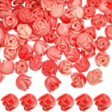 SOFPLATE 1 Box 80Pcs Carved Rose Beads 3D Floral Beads Artificial Flower Dyed Synthetic Coral Small Two Tone Loose Smooth Spacer