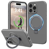 Vanxiliiy for iPhone 16 Pro Case Stand, Slim Comfortable Liquid Silicone Phone Cases Compatible with MagSafe Magnetic Ring Kicks