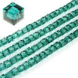 500pcs Czech Faceted Cube Crystal Glass Beads Spacer 8mm (0.3 Inch) Emerald Green