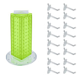 Azar Displays 700220-GRE-2C16 Four-Sided 4 W x 12Revolving Pegboard Tower Kit Counter Display with 16-Pack of 2 inch Locki