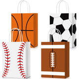 TaoBary 12 Pcs Sports Party Favor Bags Football Baseball Goodie Treat Gift Bags with Handles for Soccer Basketball Baseball Spor