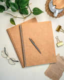 Fun Lines Premium Kraft Spiral/Wiro Notebooks Pack Of 2 (A4, Grid)
