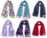 Fusfus WomenS Printed Chiffon Scarves And Stoles, Free Size(Multicolour, Fs1819) Pack Of 6 (Multicolor1)