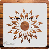 Kachi Pencil Sunflower Design Stencils for Art and Craft Painting, Size 6 x 6 inch Reusable Stencil for Painting, Fabric, Glass,
