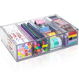 FODIENS Desk Organizer with 4 Drawers, Stackable Desktop Storage Box