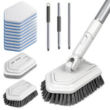 Kickleen Tile Tub Scrubber Brush with Different Function Cleaning Heads