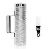 YAYUZEST Guiro Instrument Stainless Steel Guiro 10 3 Professional Metal Shaker with Scraper, Band Accompaniment Sand Hammer Lati