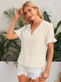 Wedani Women'S Cotton Casual V Neck Top (Medium Yellow),Yellow,M,Cotton,Western,