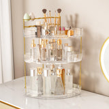 FELIZHOUSE 3-Tier Makeup Organizer for Vanity & Bathroom Countertop - Acrylic Storage Shelf with Perfume Tray & Makeup Brush Hol