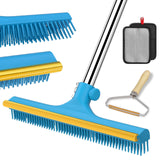 3 in 1 Carpet Rake for Pet Hair Removal, Reusable Pet Hair Remover Broom, 60 ' ' Adjustable Long Handle Dog and Cat Hair Remover