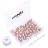 BEADIA Natural Pearl Beads Potato 7-8mm Purple Freshwater Cultured Loose Gemstone Beads for DIY Jewelry Making 13.8''/Strand HQ