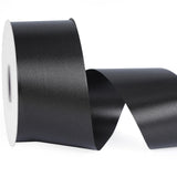 LaRibbons Black Stiff Floral Satin Ribbon 2.5 Inch x 100 Yards, Polypropylene Ribbon for Gift Baskets, Outdoor Decor, Memorial A