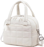 LEDAOU Lunch Box for Women Lunch bag Quilted Puffer Lunch Box with Adjustable Strap Insulated Reusable LunchBox for Work School