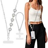 MoKo Phone Chain Crossbody, Metal Cell Phone Lanyard, Universal Phone Lanyard Strap for iPhone, Samsung, Most Smartphones, Phone
