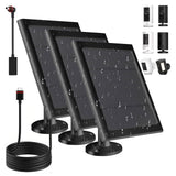 Solar Panel for Ring Camera(2nd Generation) Dustproof Waterproof 5W Solar Panel with 10FT/3M Long Cable for Stick Up & Pro Spotl
